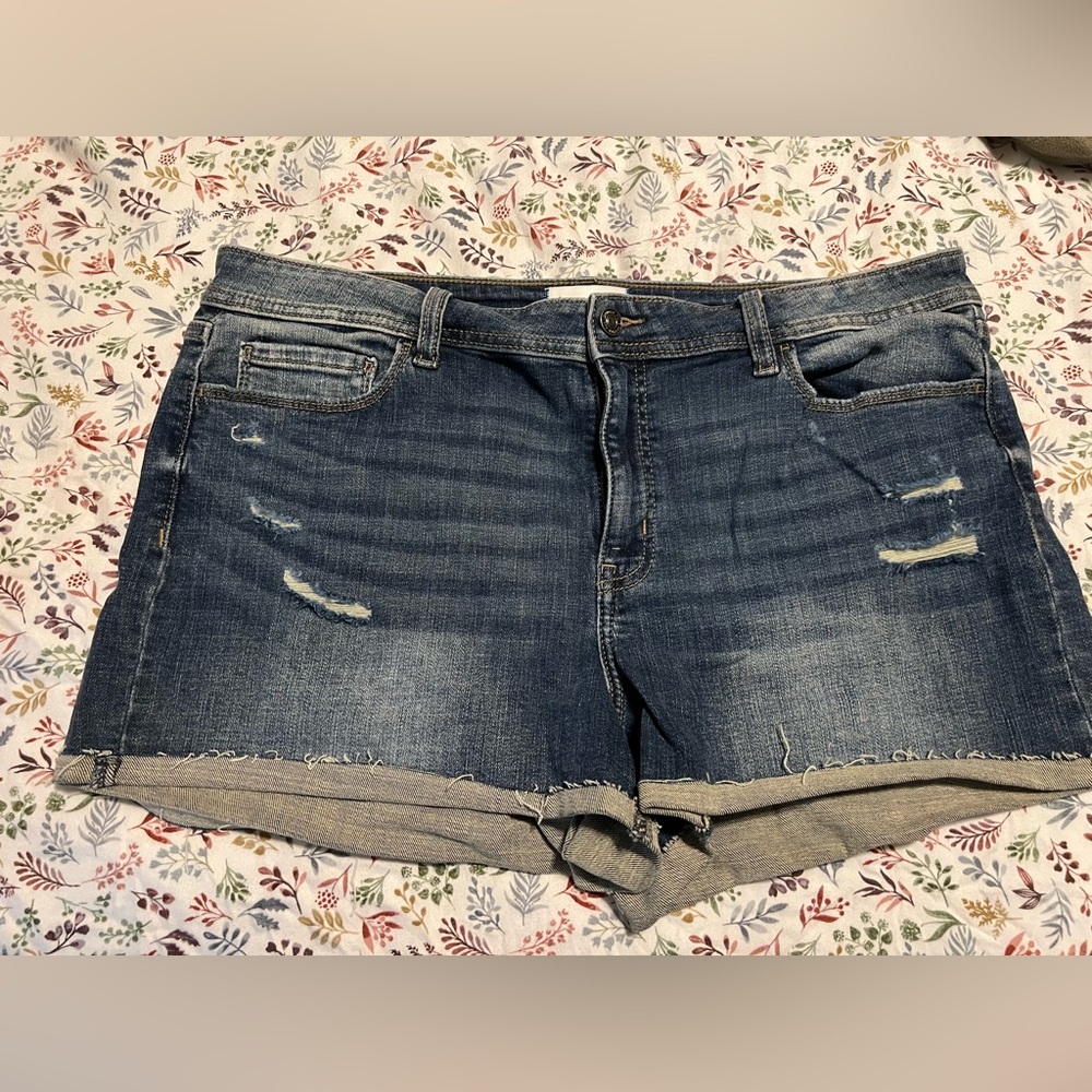 Studio Distressed Blue Jean Shorts